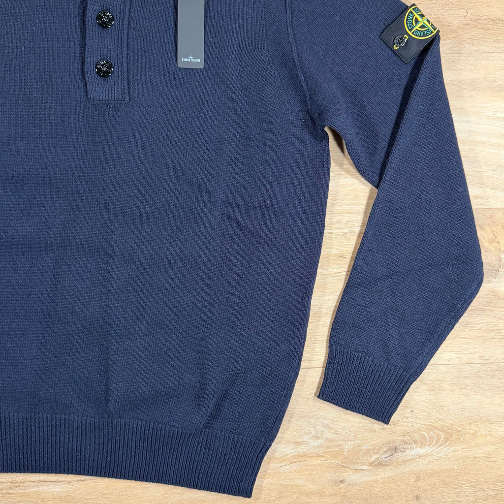 Stone Island Lambswool Half-Zip Jumper in Navy