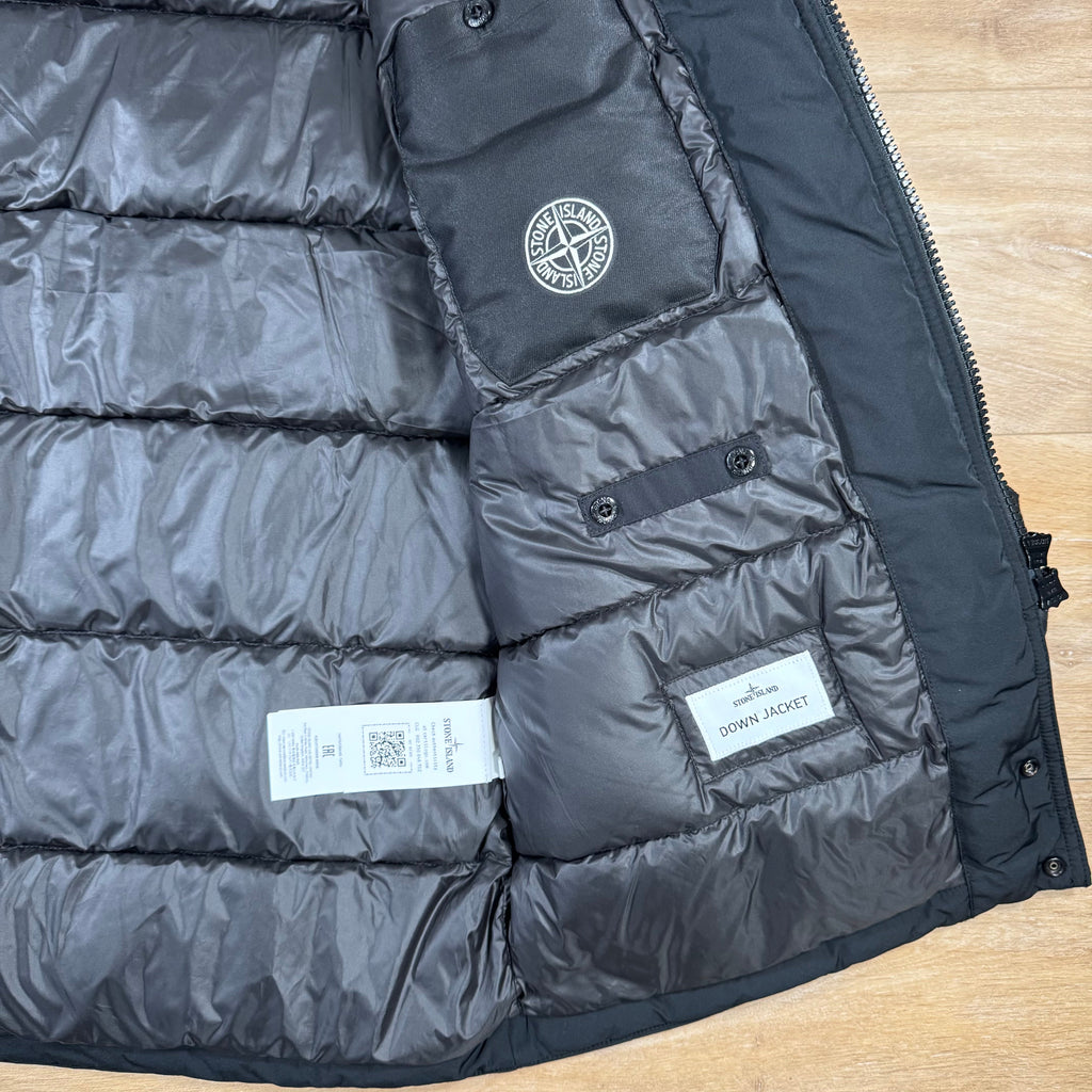 Stone Island Micro Twill Down Parka in Black