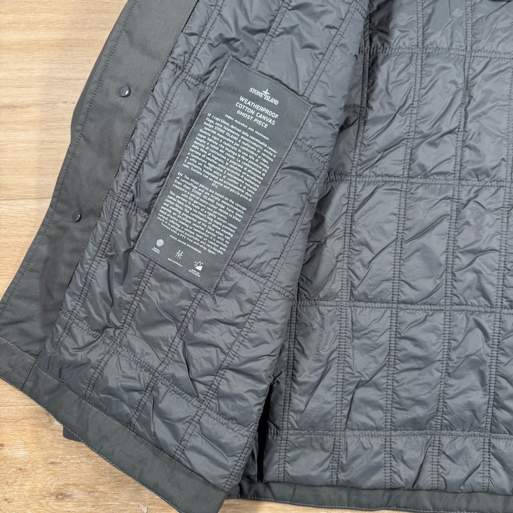 Stone Island Ghost Weatherproof Cotton Canvas Blazer in Dark Grey