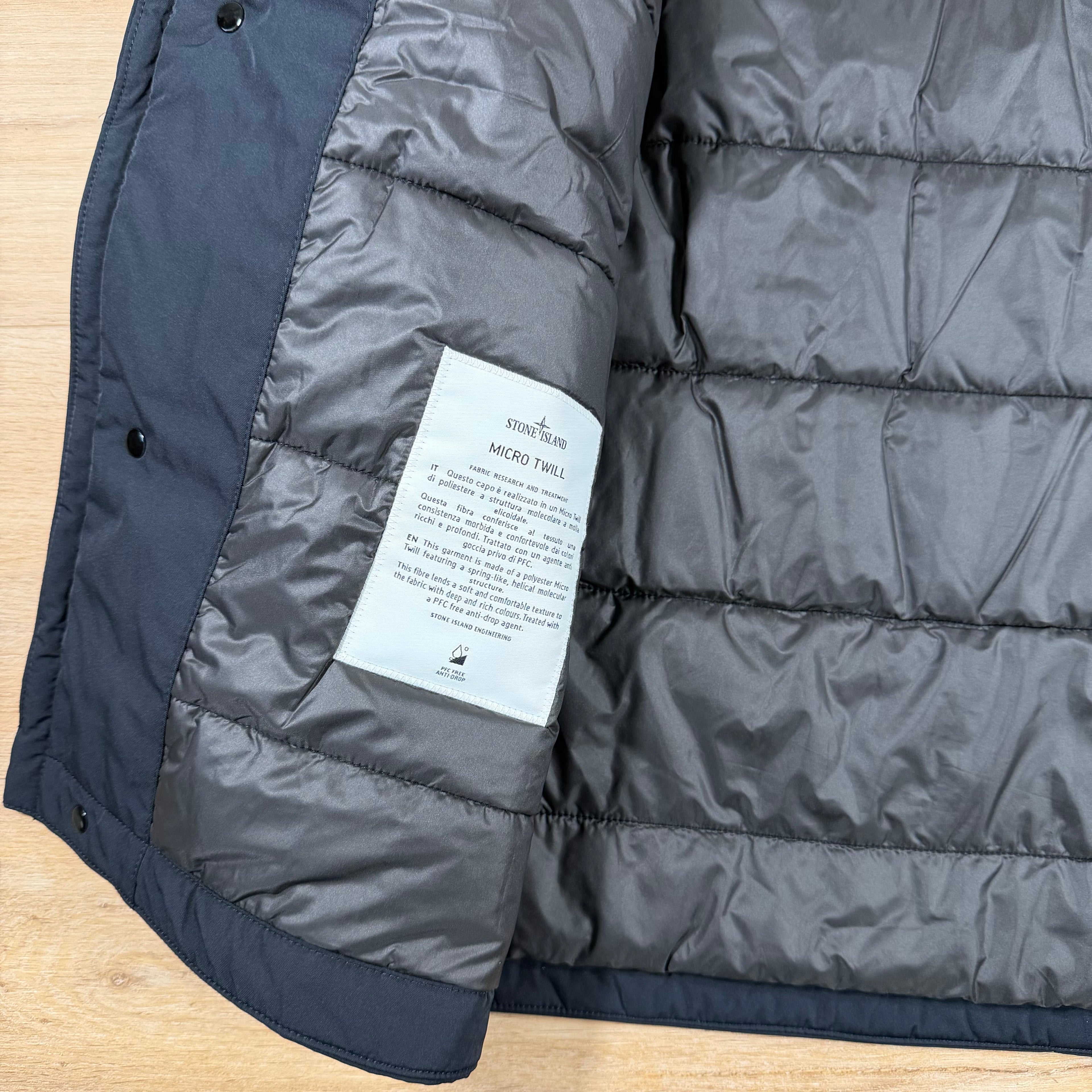 Stone Island Micro Twill Padded Field Jacket in Navy