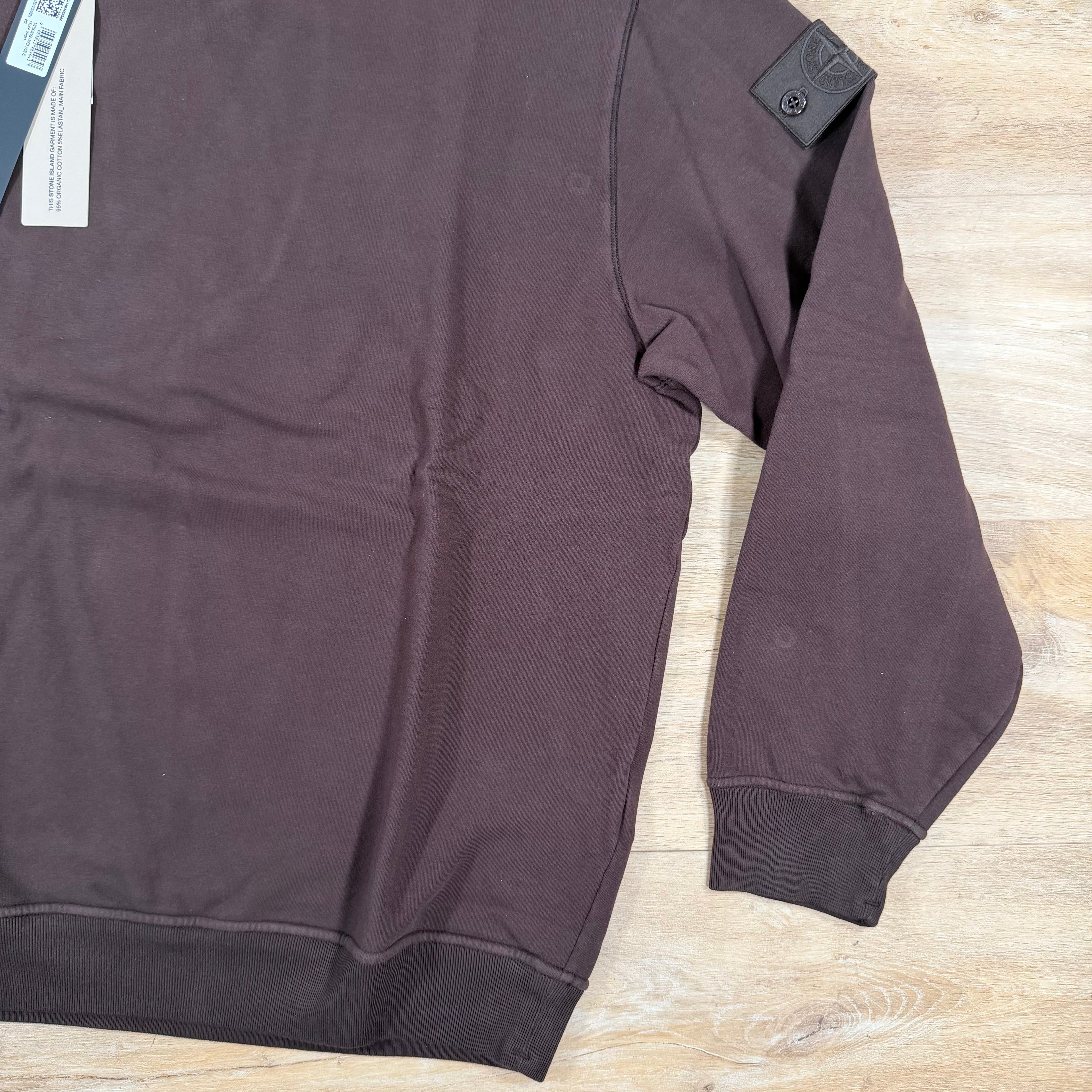 Stone Island Ghost Stretch Cotton Fleece Crewneck Sweatshirt in Dark Brown