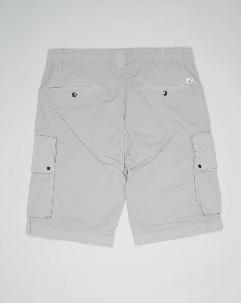 Cp Company Lens Twill Stretch Cargo Shorts in Drizzle Grey