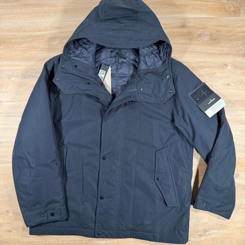 Stone Island Ghost Weatherproof Cotton Canvas Parka in Navy