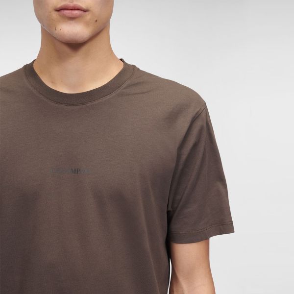 Cp Company Small Centre Logo T-Shirt In Brown