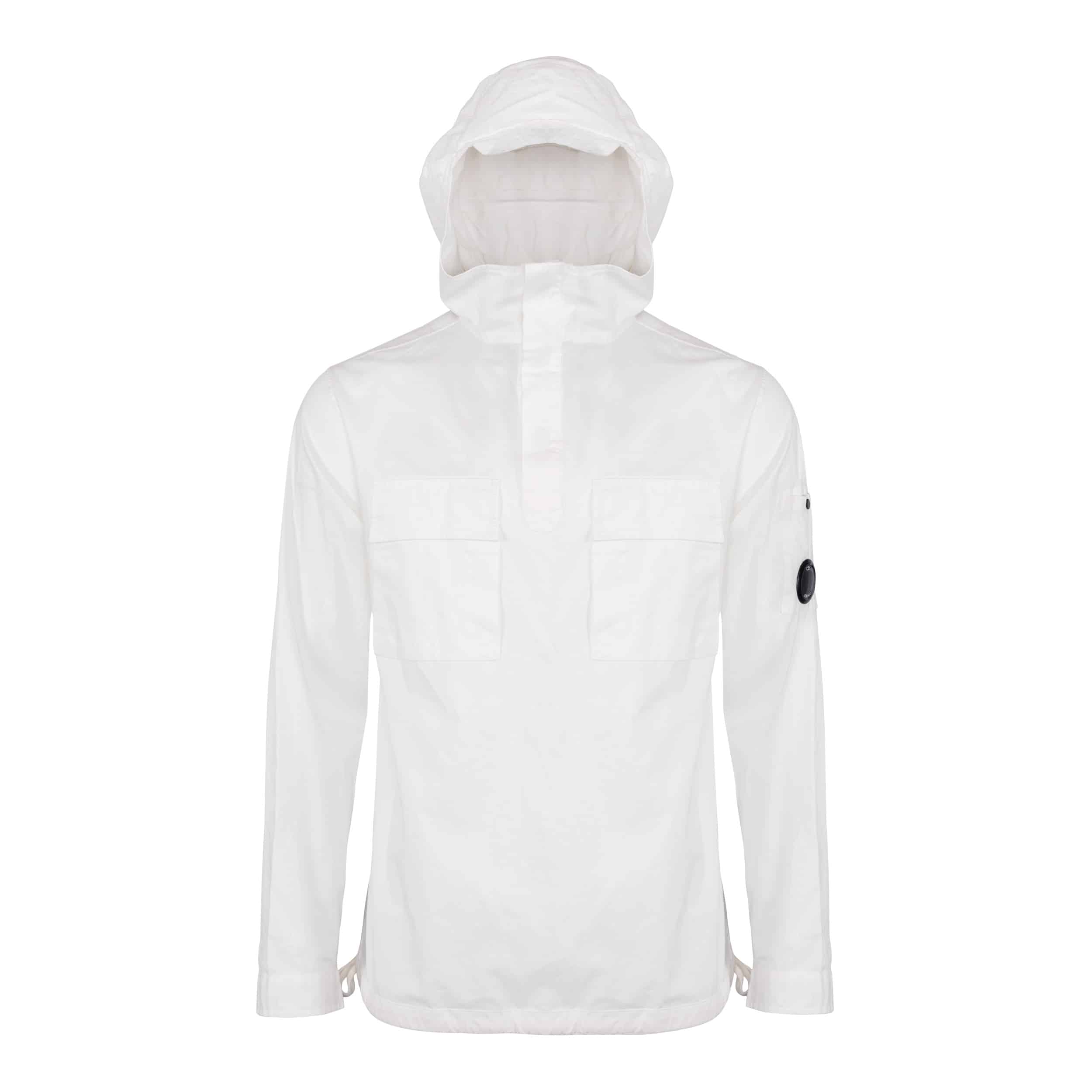 CP Company Garbadine Hooded Overshirt In White