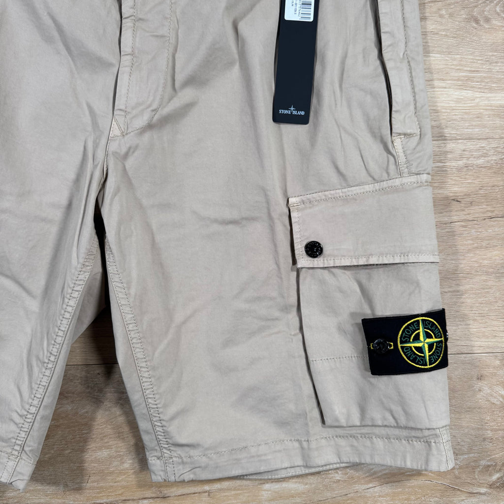 Stone Island Supima Cotton Twill Stretch-TC Bermuda Shorts in Desert
