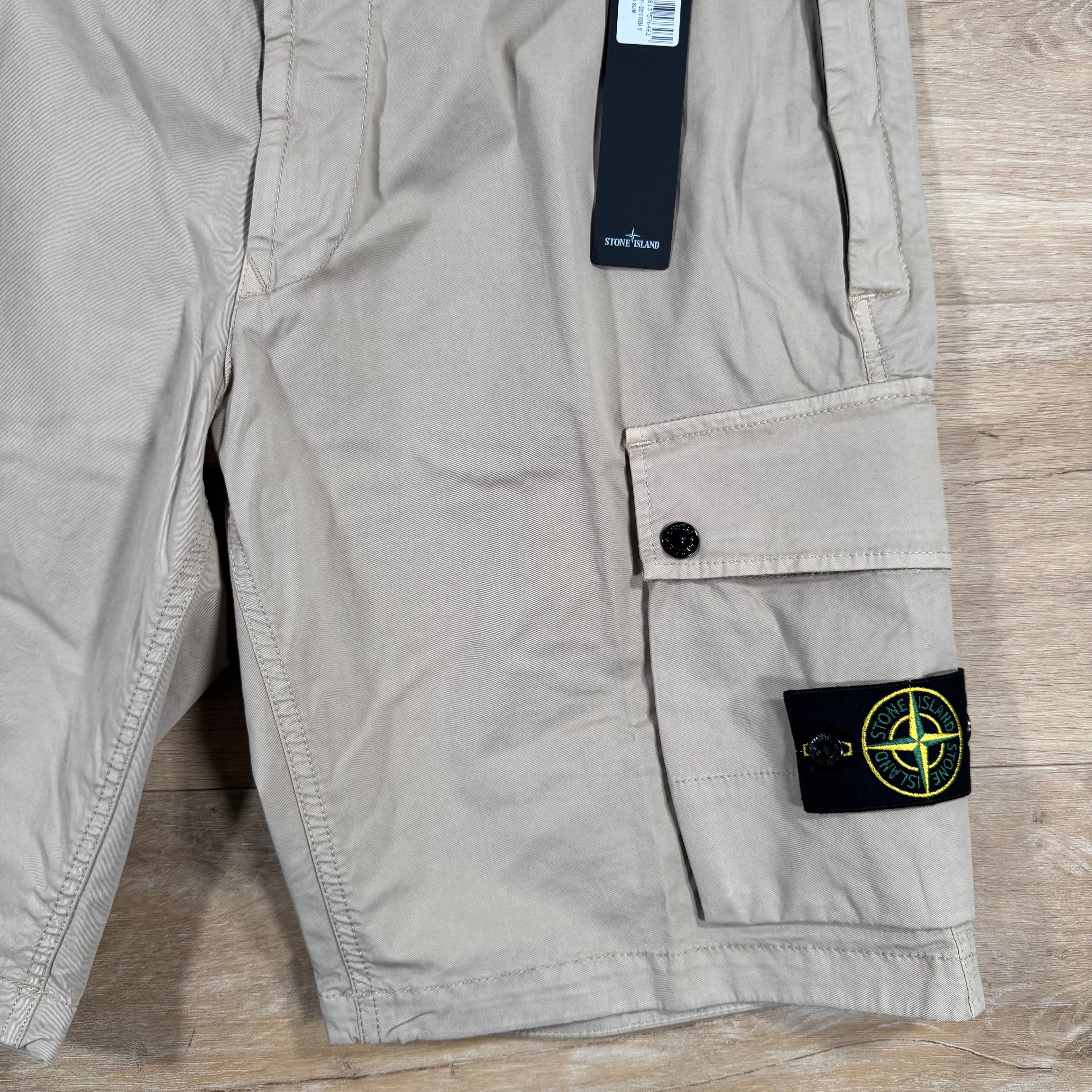 Stone Island Supima Cotton Twill Stretch-TC Bermuda Shorts in Desert