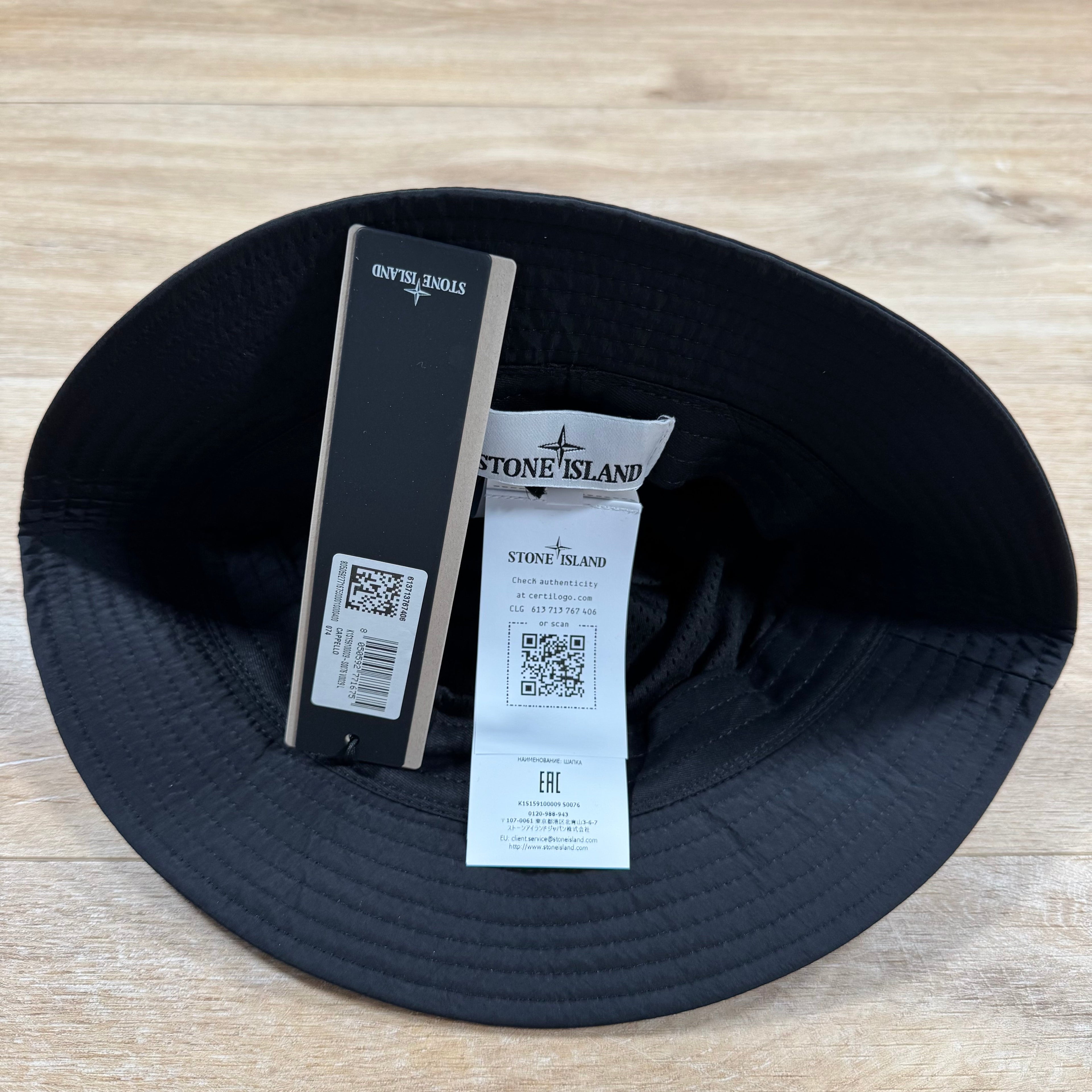 Stone Island Nylon Metal Bucket Hat in Black