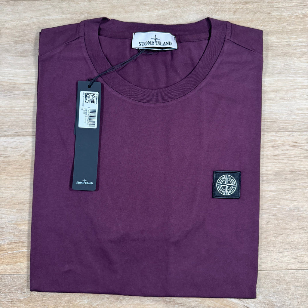 Stone Island Patch Logo T-Shirt in Amaranth