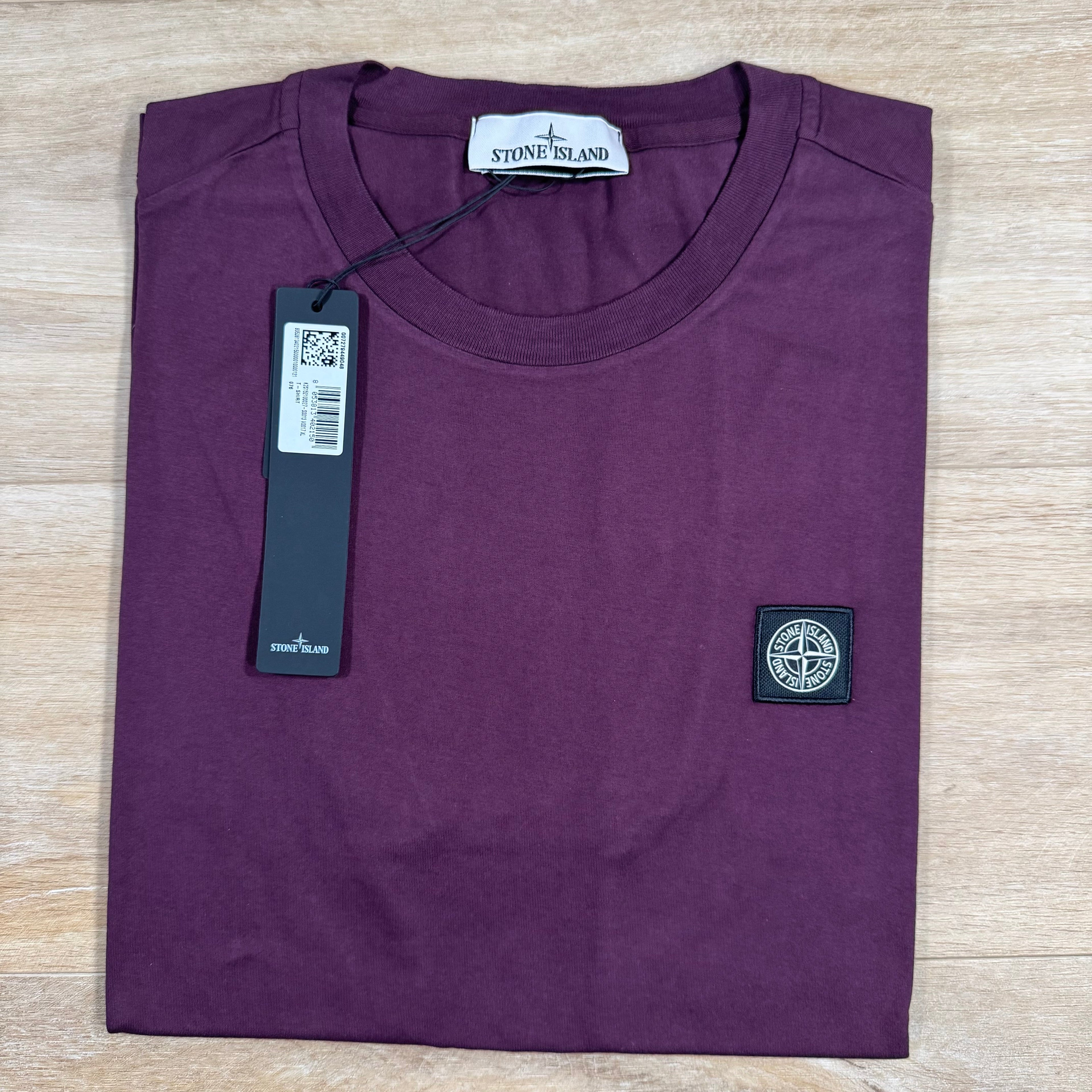 Stone Island Patch Logo T-Shirt in Amaranth