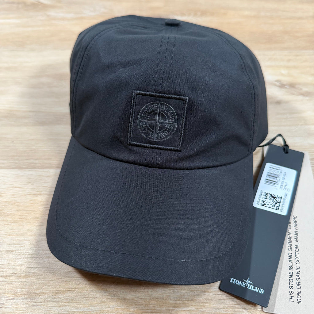 Stone Island Ghost Weatherproof Cotton Canvas Cap in Black