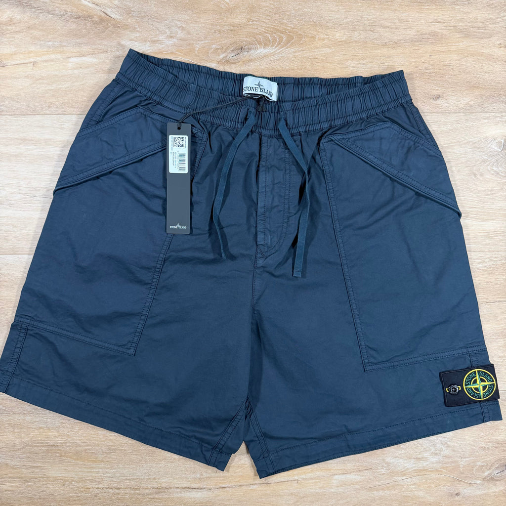 Stone Island Stretch Cargo Bermuda Shorts in Navy
