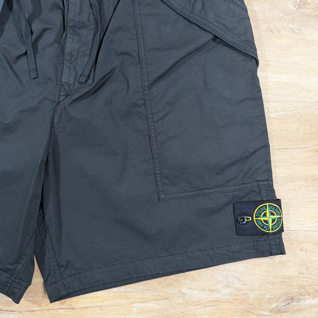 Stone Island Stretch Cargo Bermuda Shorts in Black