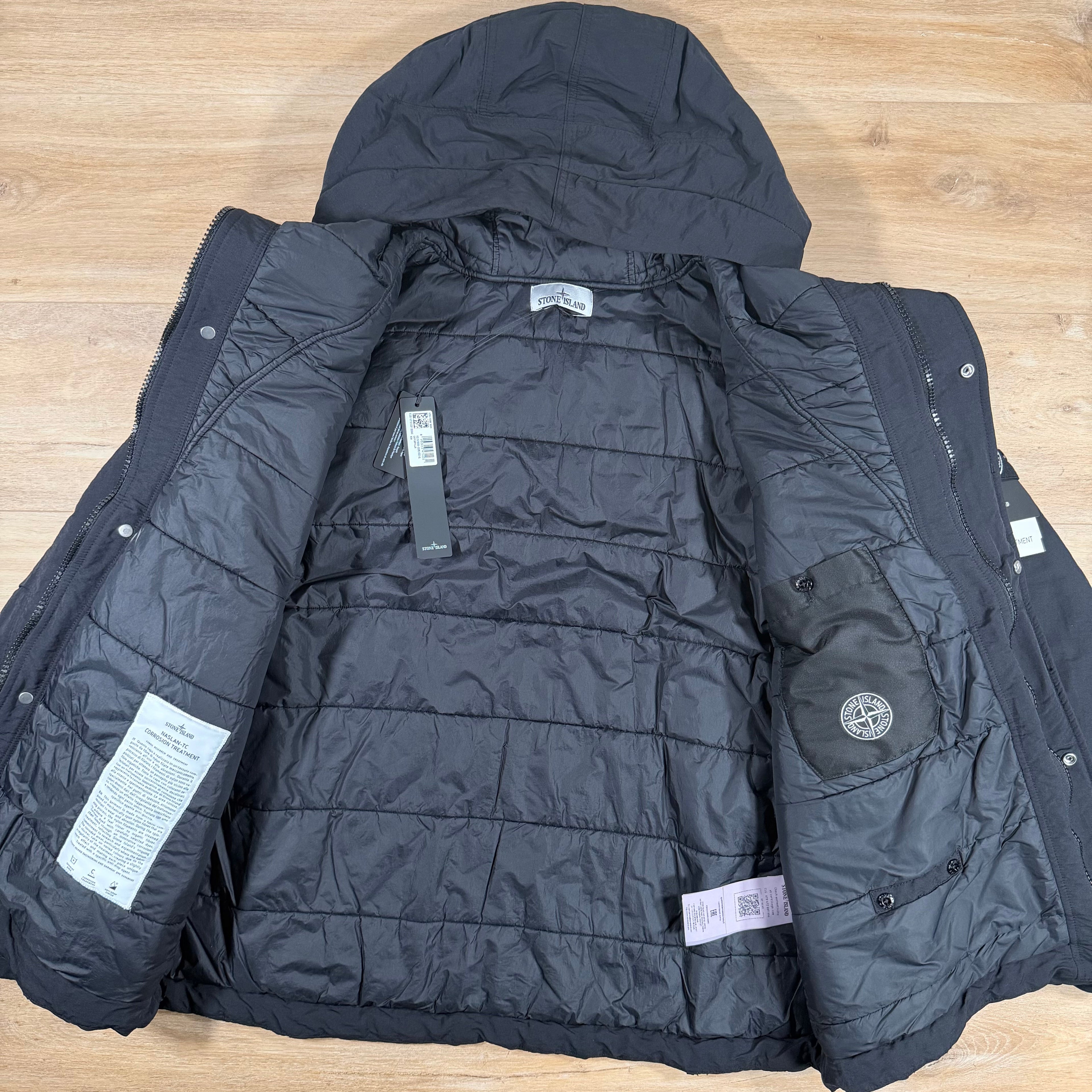 Stone Island Naslan-TC Corrosion Treatment Down Jacket in Black