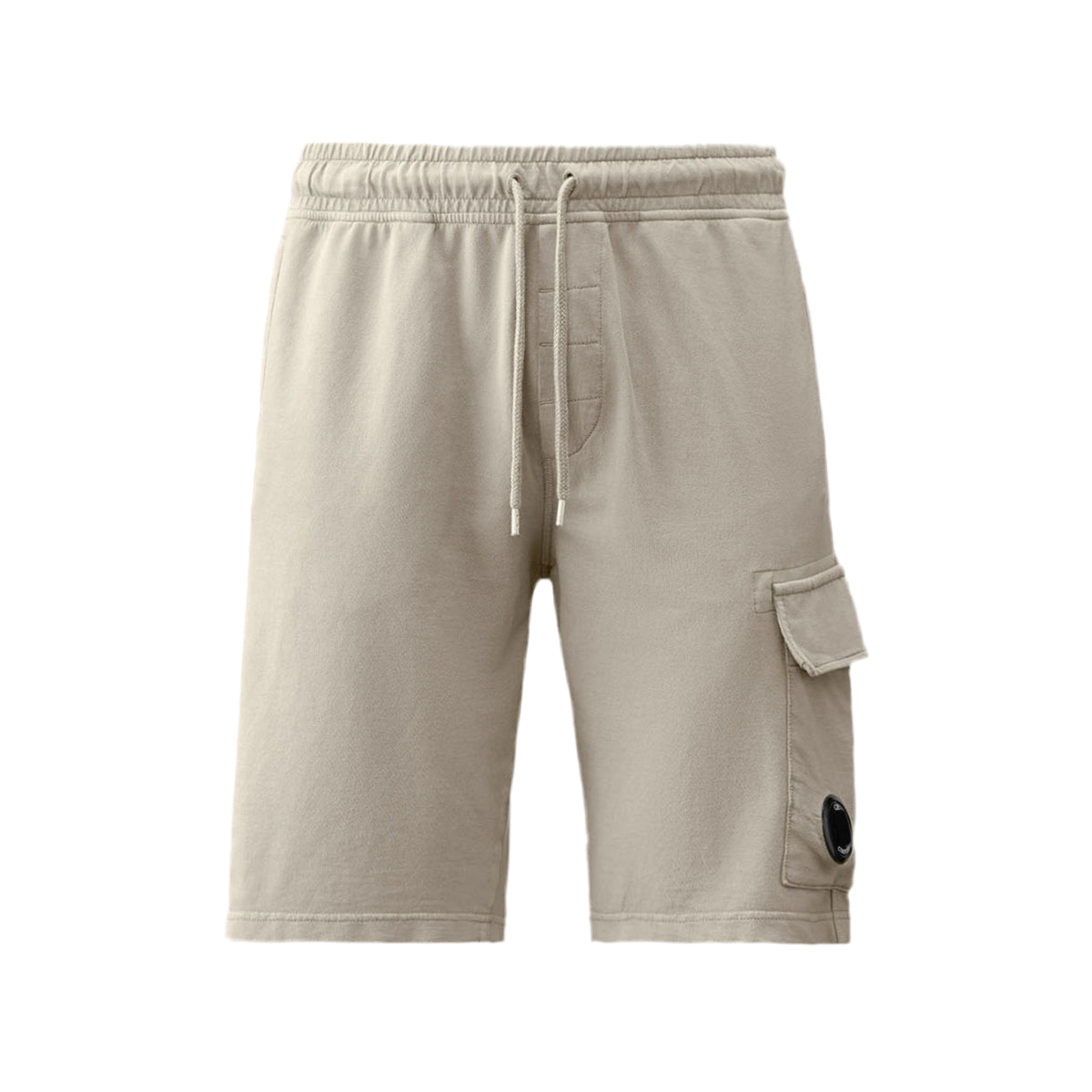 Cp Company Light Fleece Lens Shorts in Drizzle Grey