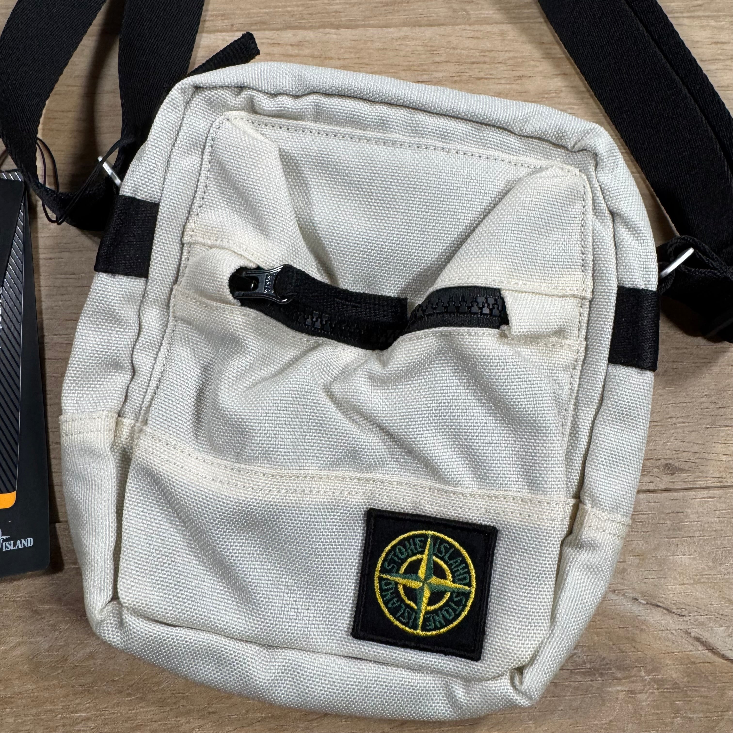 Stone Island Resin Treated Cordura 1500 Pouch Bag in Ivory