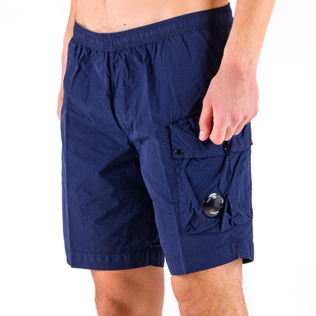 Cp Company Lens Flatt Nylon Swim Shorts In Medieval Blue