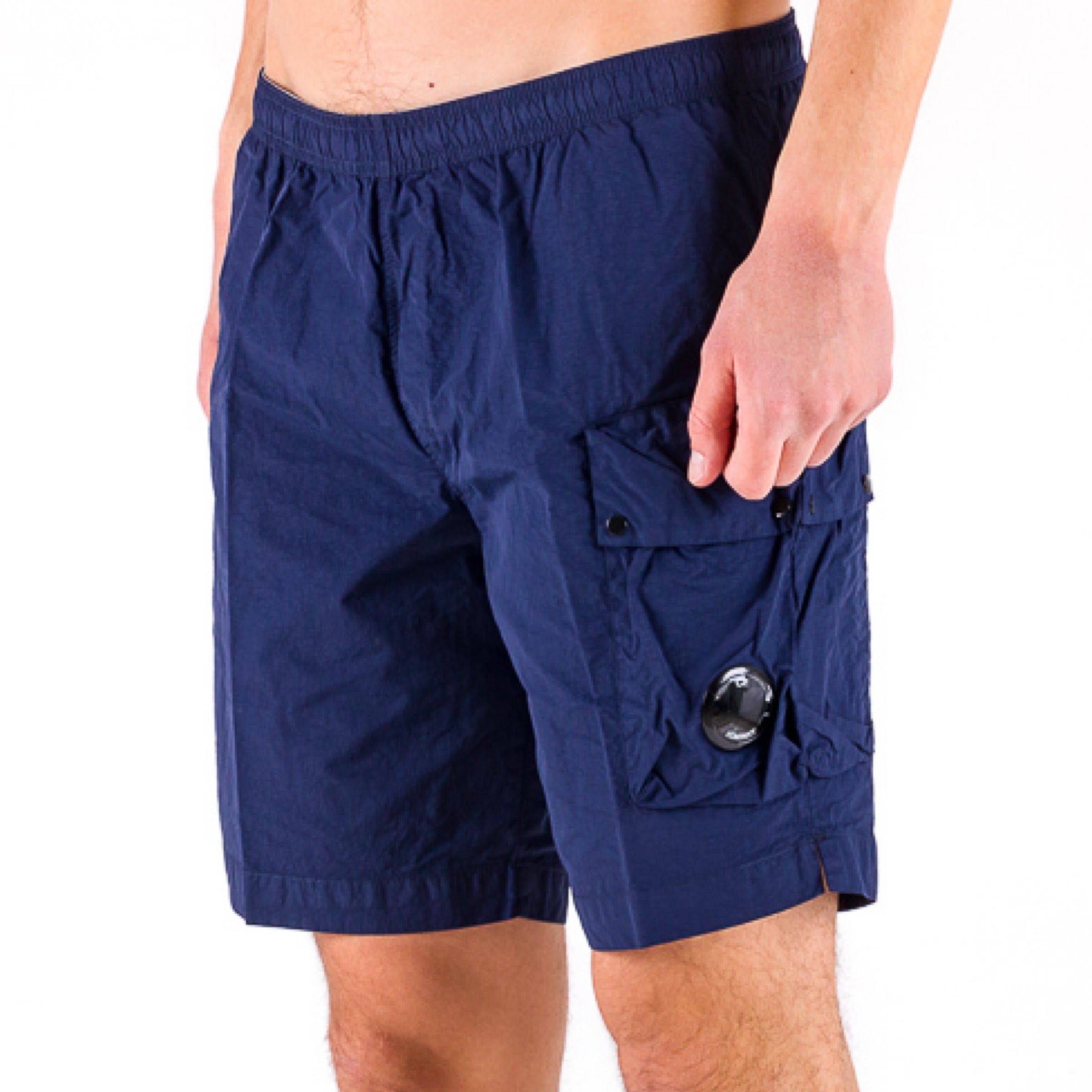 Cp Company Lens Flatt Nylon Swim Shorts In Medieval Blue