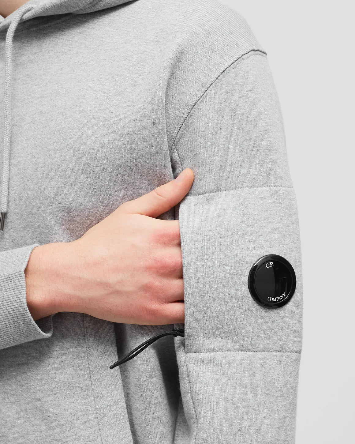 Cp Company Heavy Lens Overhead Hoodie In Grey M93