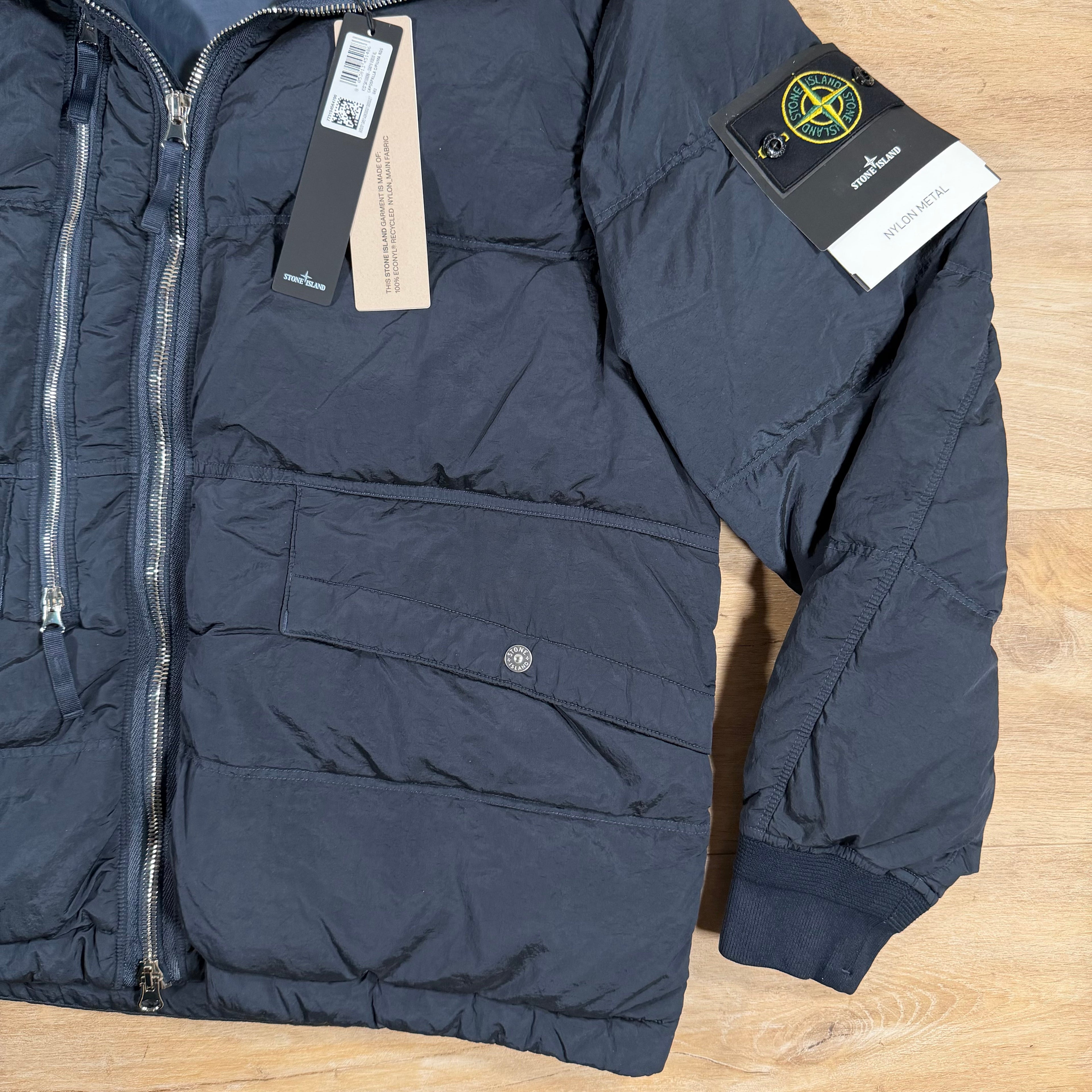 Stone Island Nylon Metal Down Parka in Navy