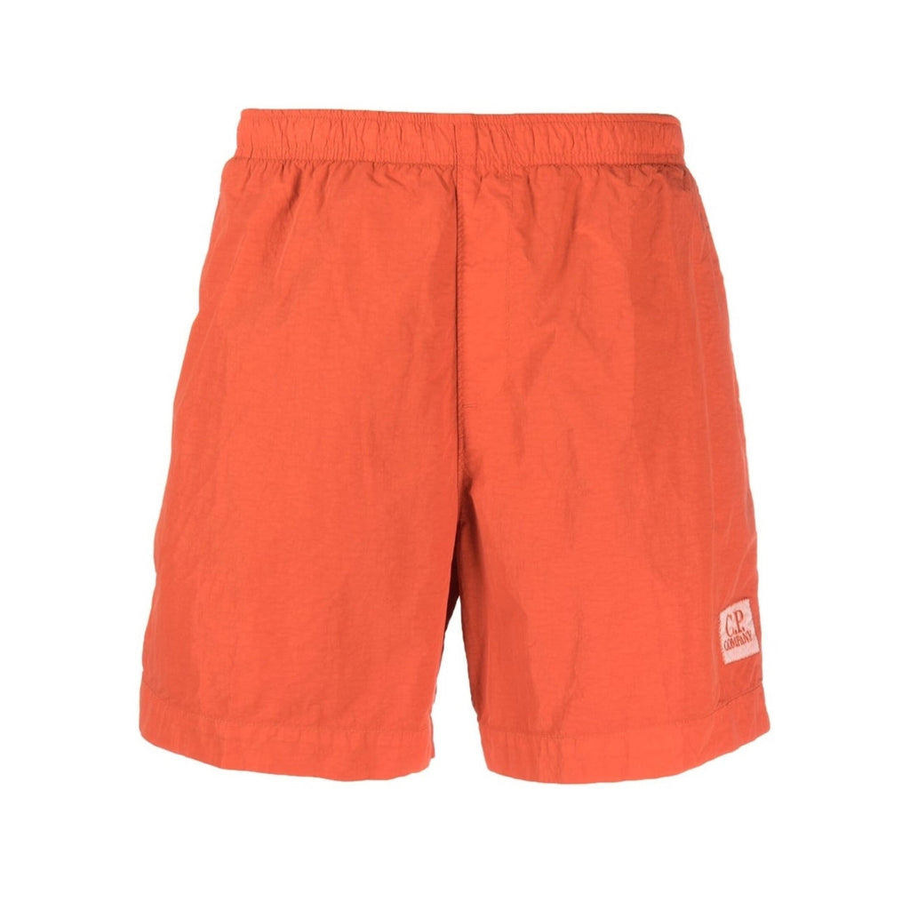 Cp Company Flatt Nylon Stitch Logo Swim Shorts Harvest Pumpkin