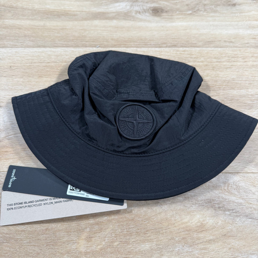 Stone Island Nylon Metal Bucket Hat in Black