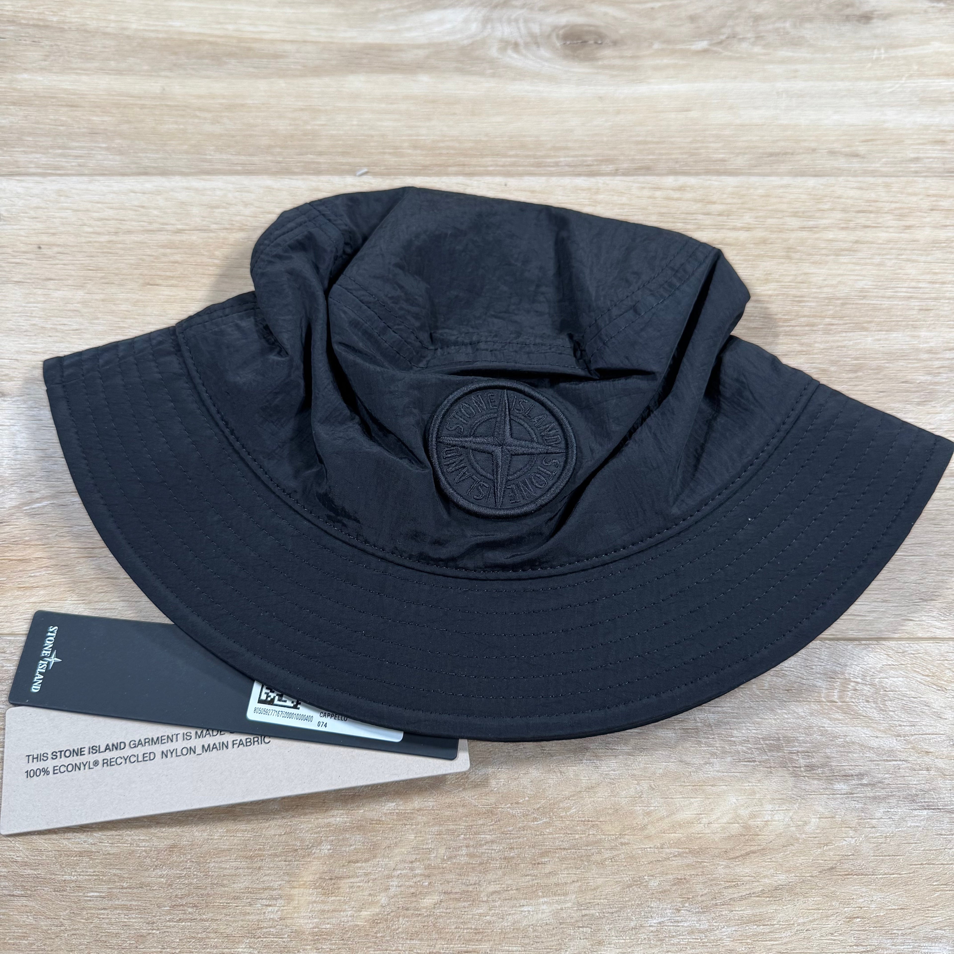 Stone Island Nylon Metal Bucket Hat in Black