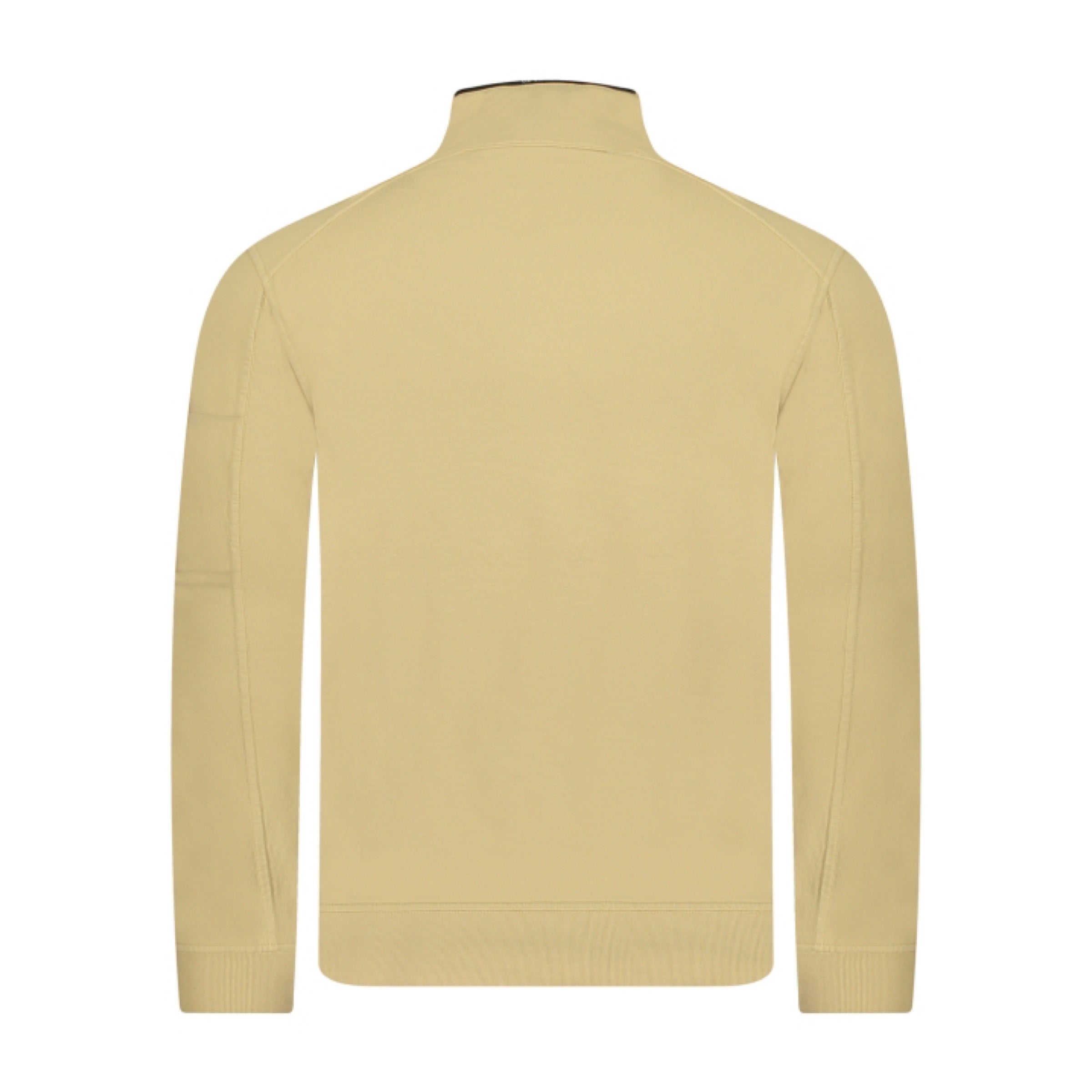Cp Company Light Fleece Quarter Zip Lens Sweatshirt in Mojade Desert