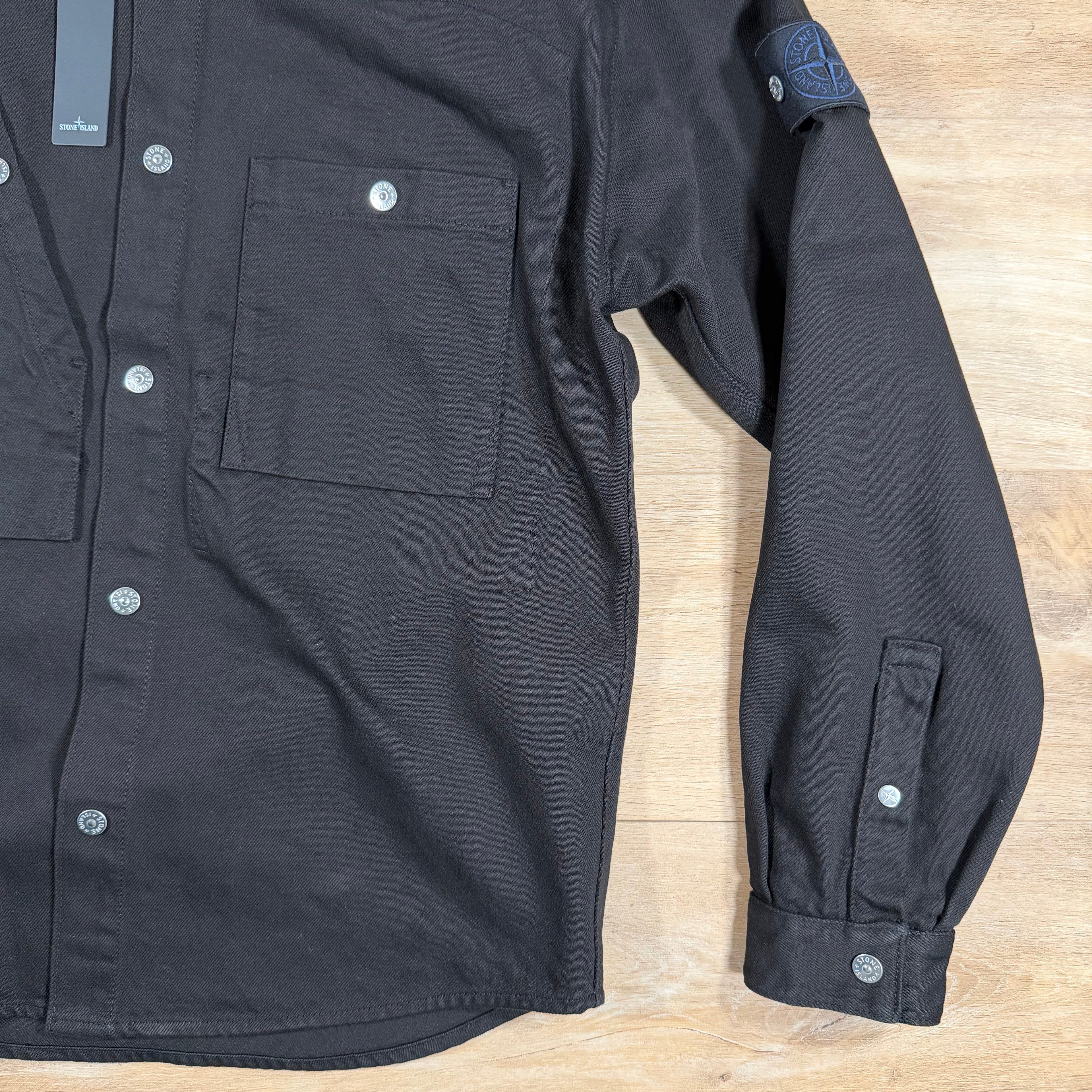 Stone Island Bull Denim-TC Overshirt in Black