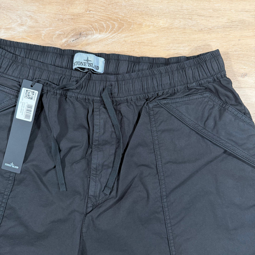 Stone Island Stretch Cargo Bermuda Shorts in Black