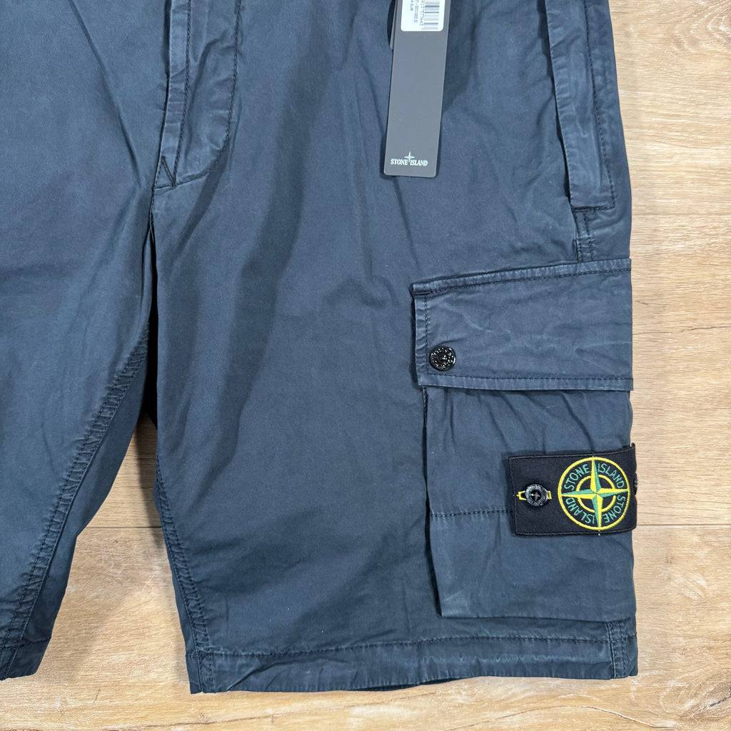 Stone Island Supima Cotton Twill Stretch-TC Bermuda Shorts in Navy