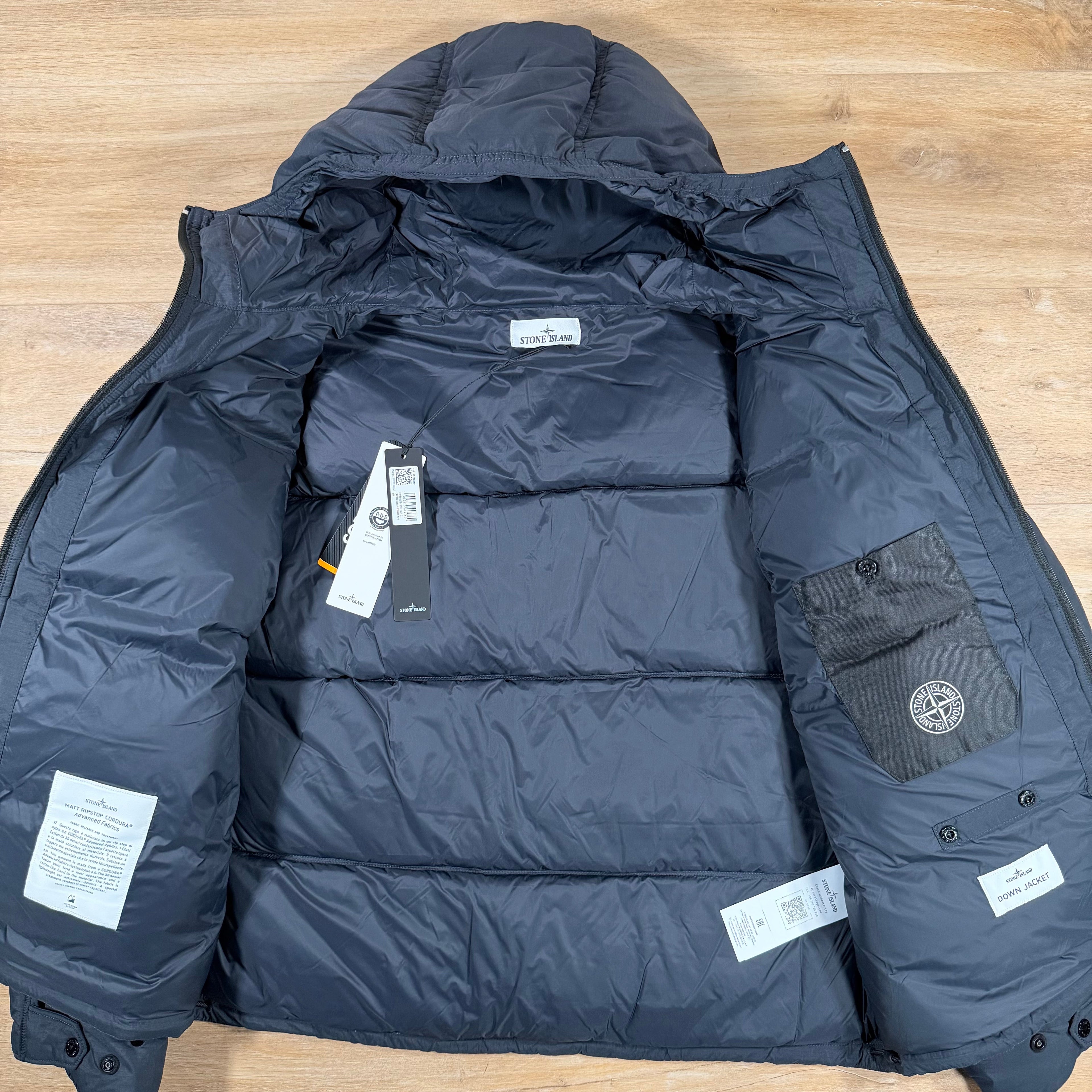 Stone Island Matt Ripstop Cordura Advanced Fabrics Down Parka in Navy