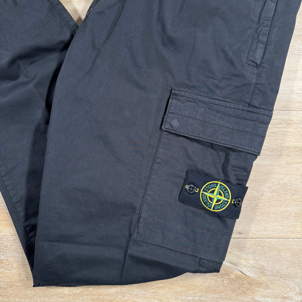 Stone Island Stretch Cargo Pants in Black