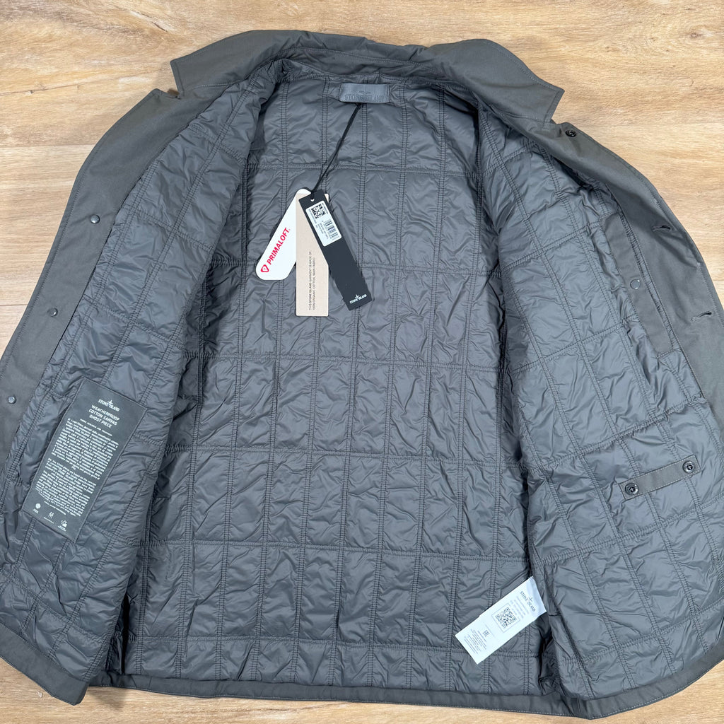 Stone Island Ghost Weatherproof Cotton Canvas Blazer in Dark Grey