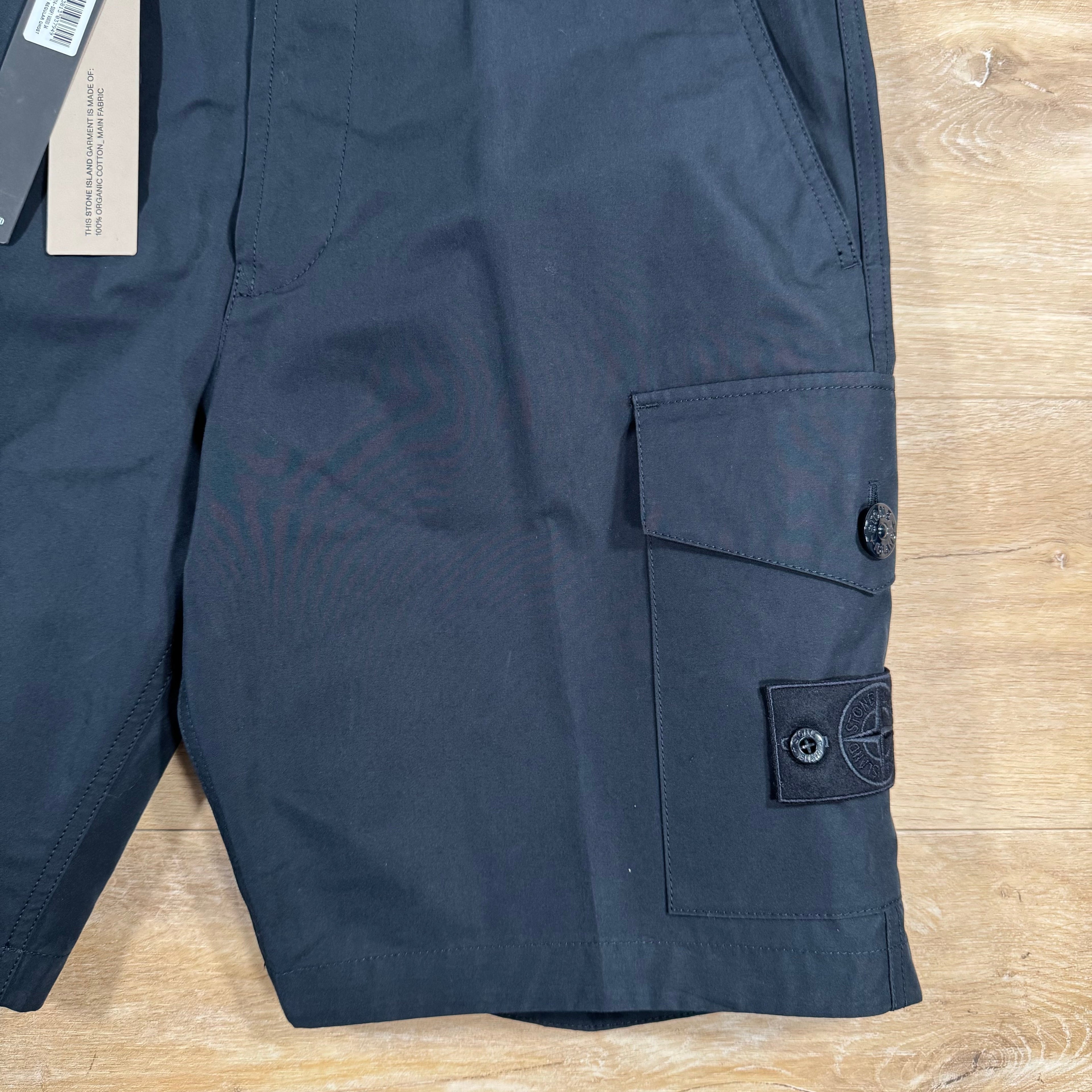Stone Island Weatherproof Ghost Cargo Bermuda Shorts in Navy