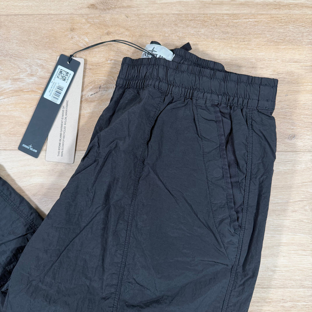 Stone Island Nylon Metal Loose Fit Cargo Trousers in Black