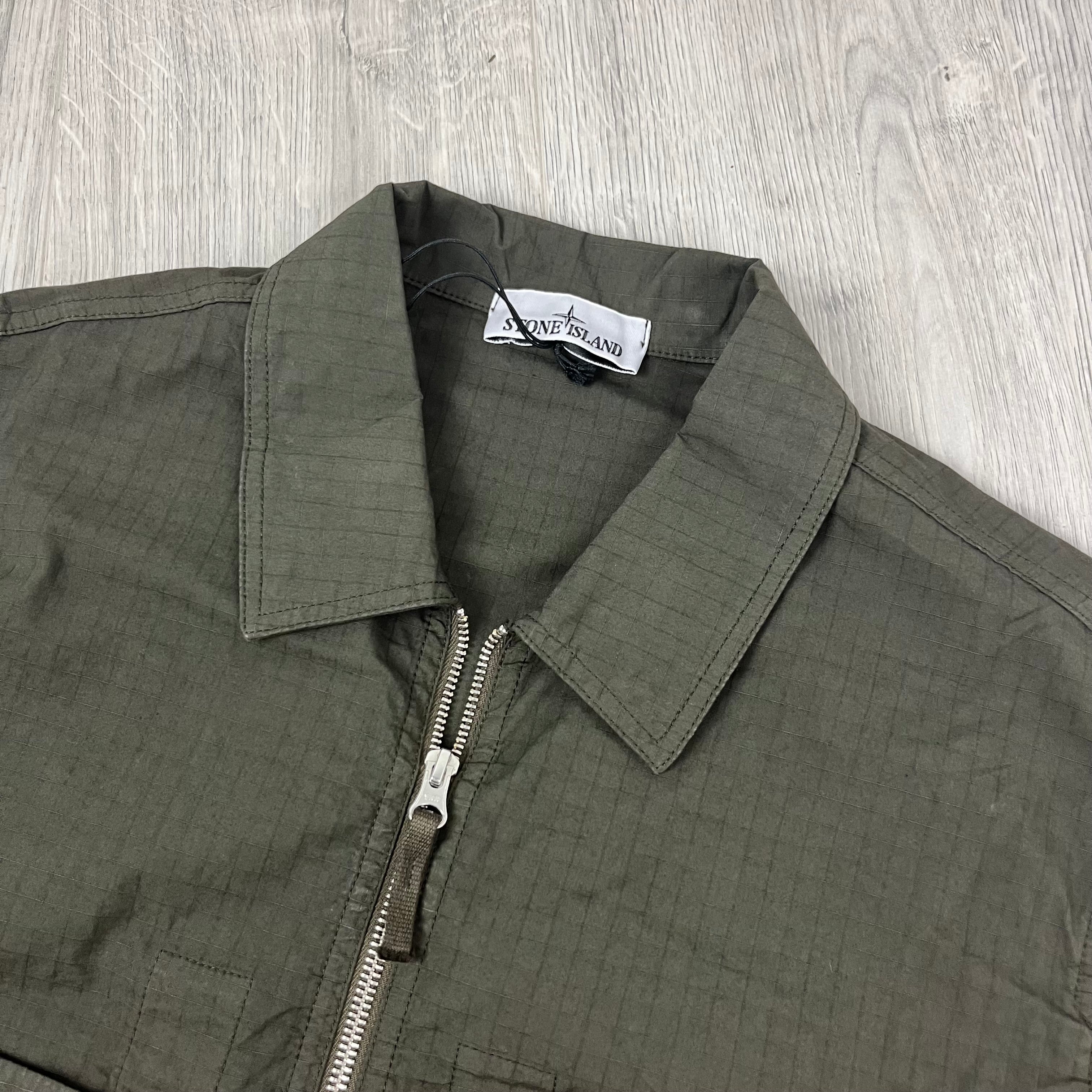 Stone Island Zip Overshirt - Musk