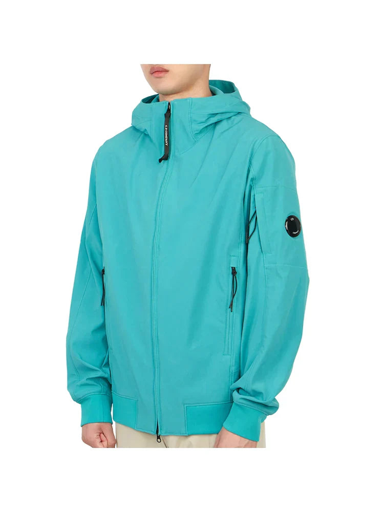 Cp Company Lens Soft Shell Jacket In Tile Blue