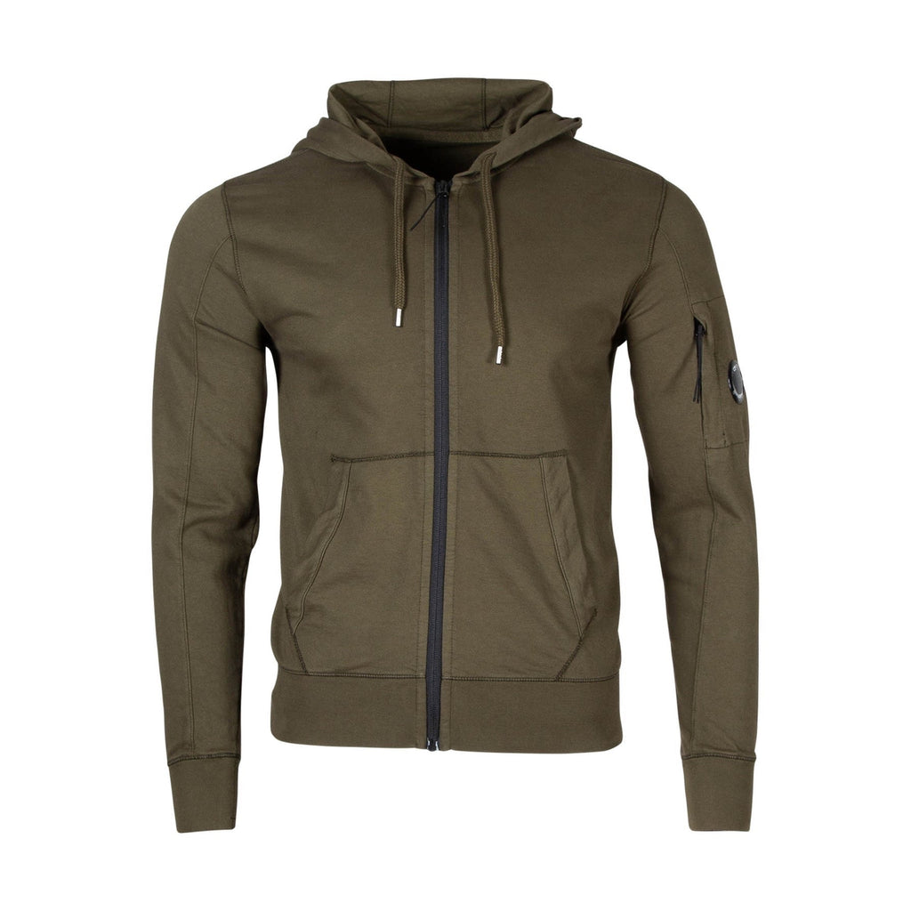 Cp Company Hooded Lens Full Zip In Ivy Green