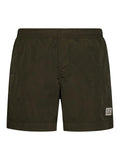 Cp Company Eco-Chrome R Stitch Logo Swim Shorts Ivy Green