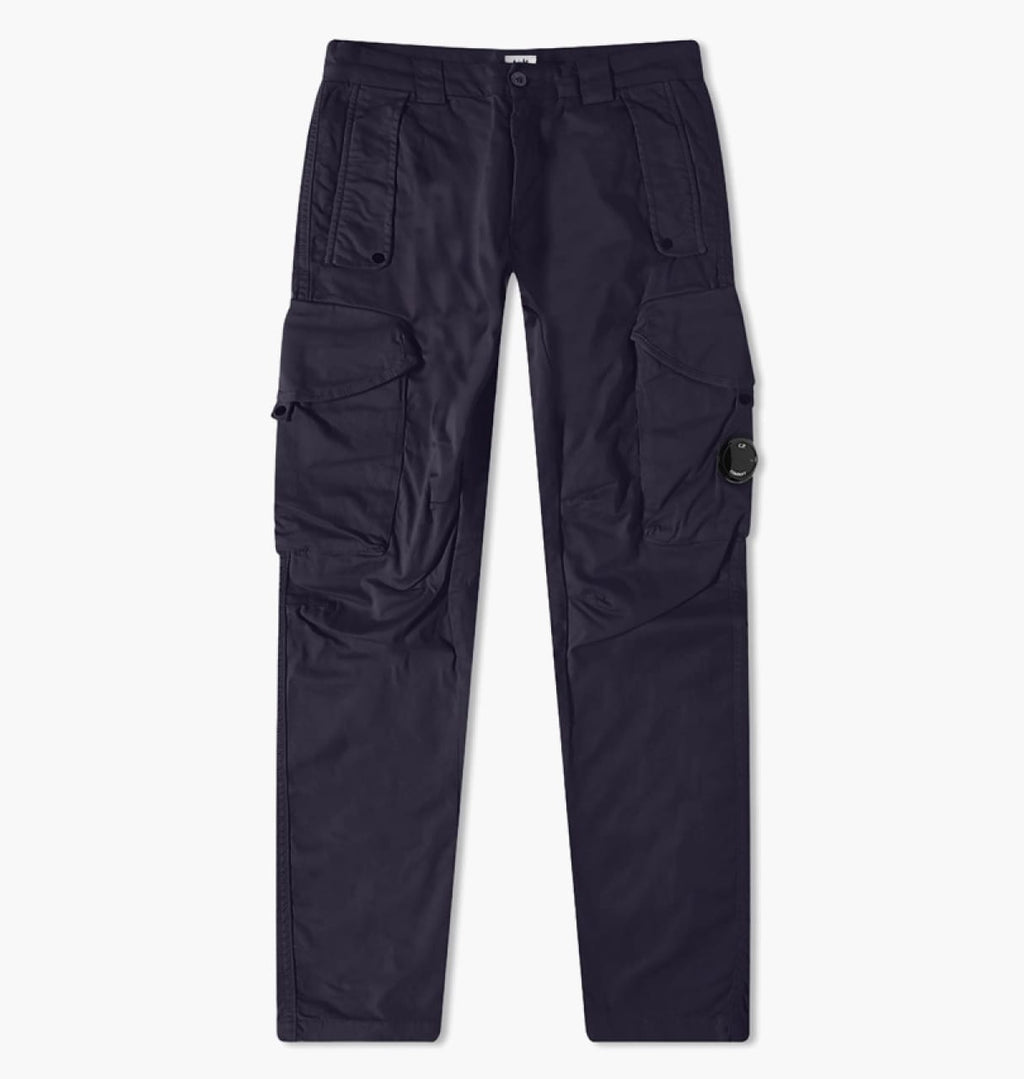 Cp Company Lens Sateen Cargo Pants In Navy 058A