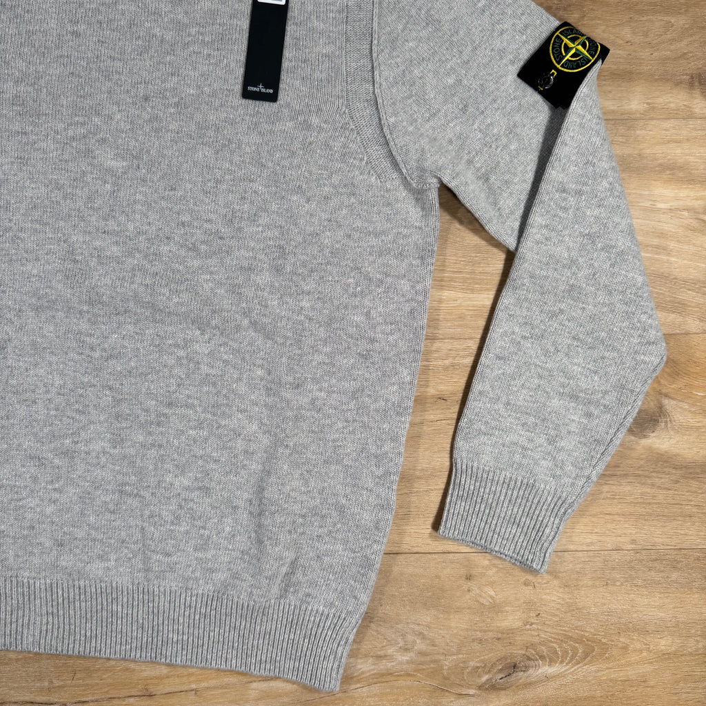 Stone Island Lambswool Crewneck Jumper in Grey Melange