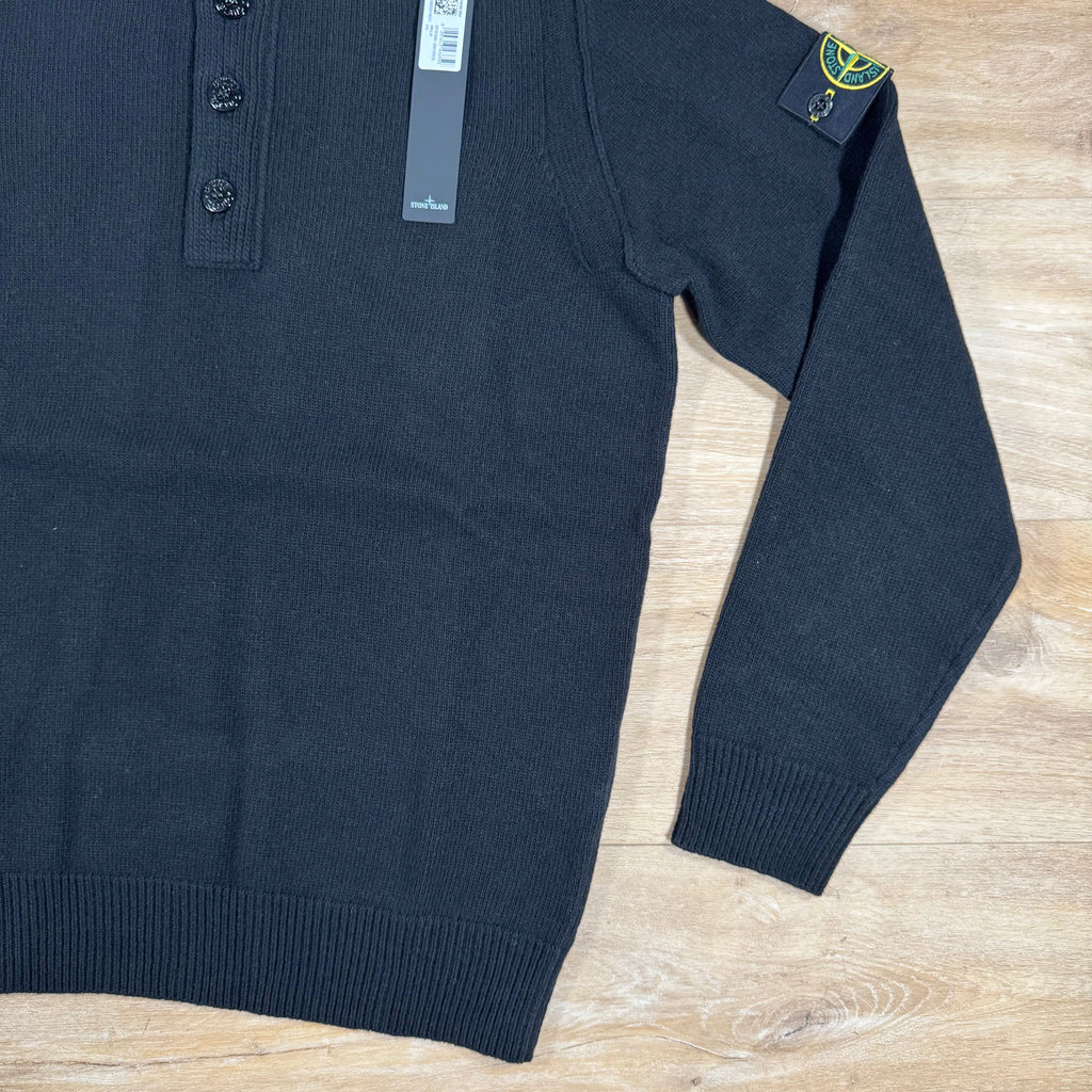 Stone Island Lambswool Half-Zip Jumper in Black