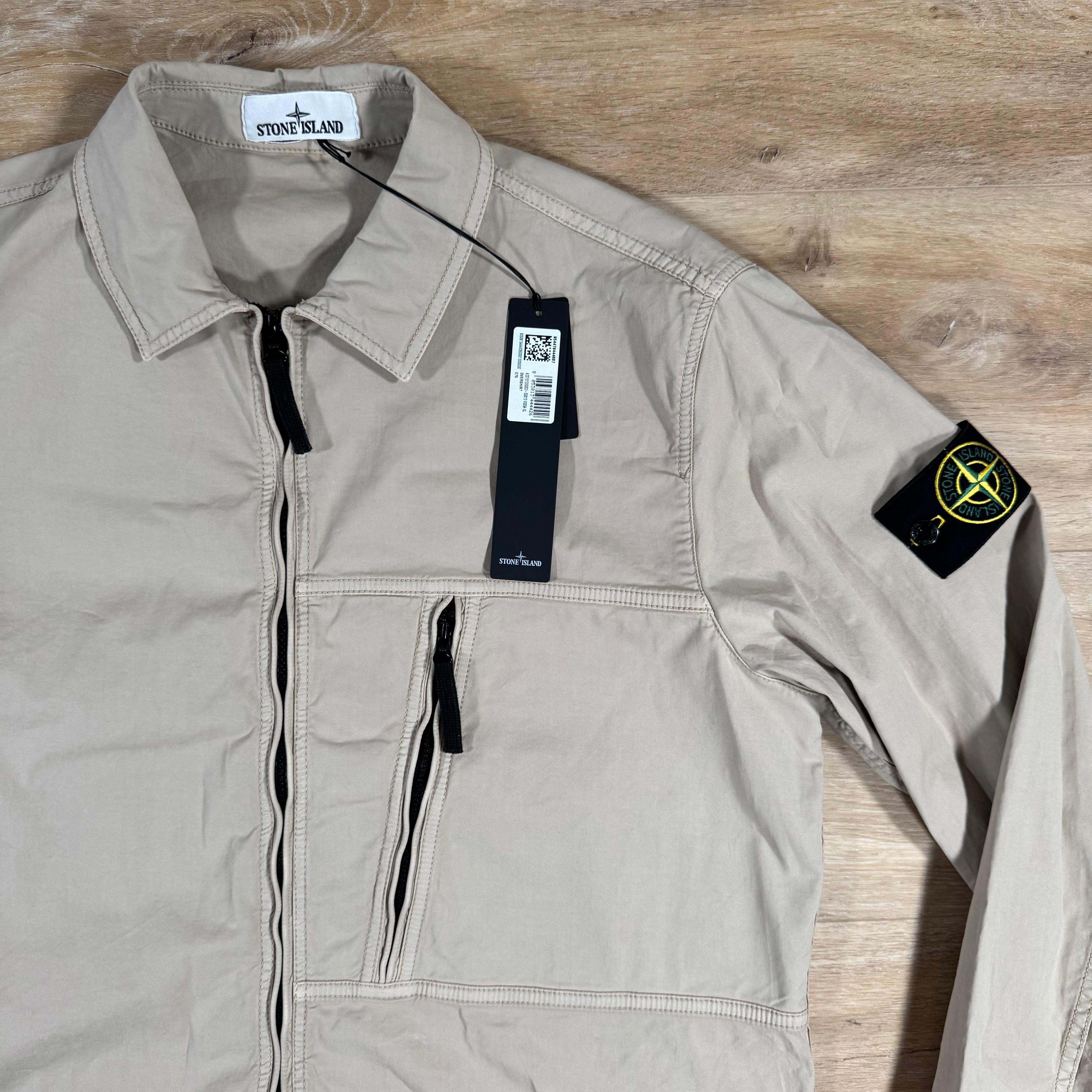 Stone Island Supima Cotton Twill Overshirt in Desert