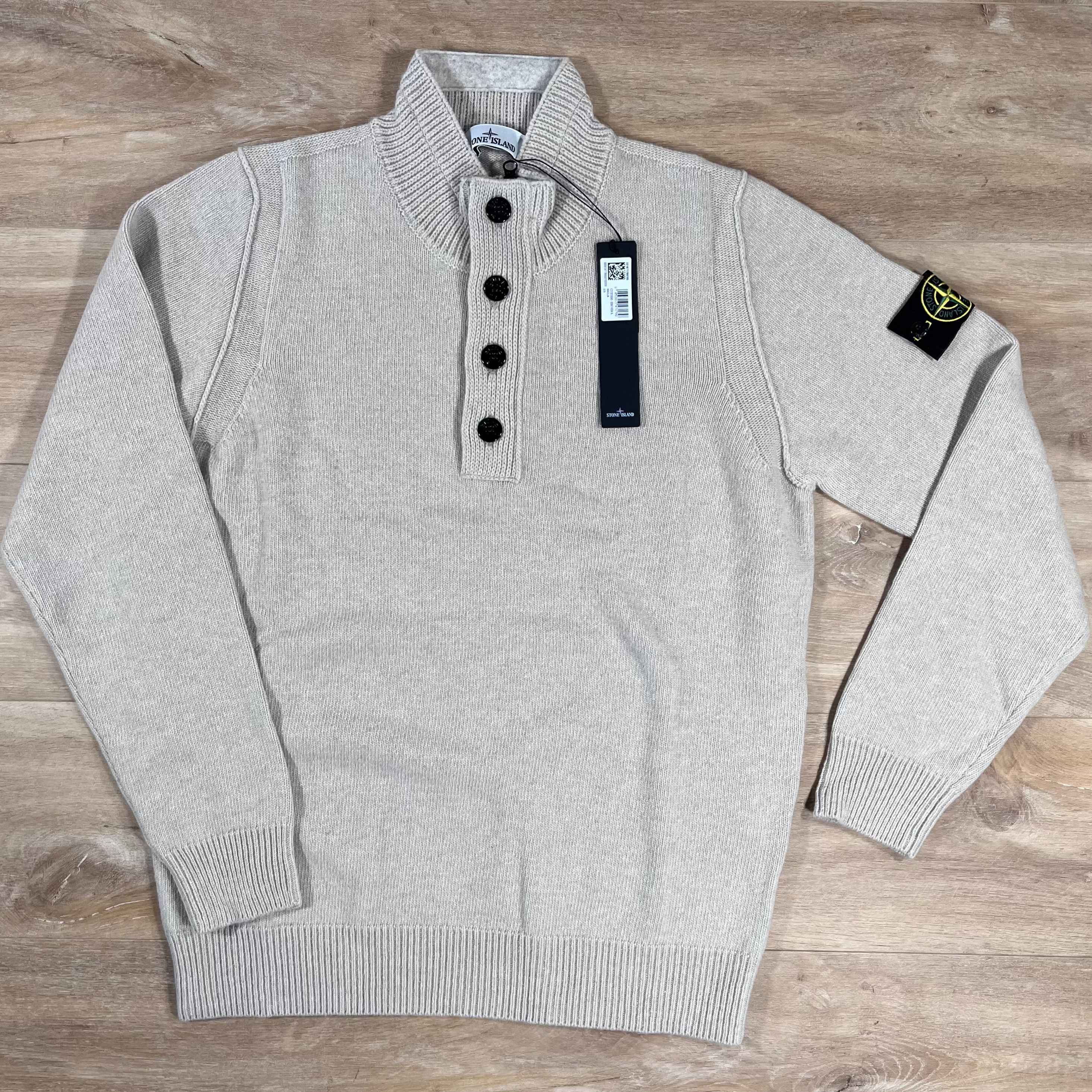 Stone Island Lambswool Half-Zip Jumper in Desert
