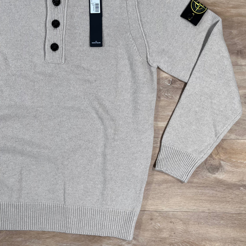 Stone Island Lambswool Half-Zip Jumper in Desert
