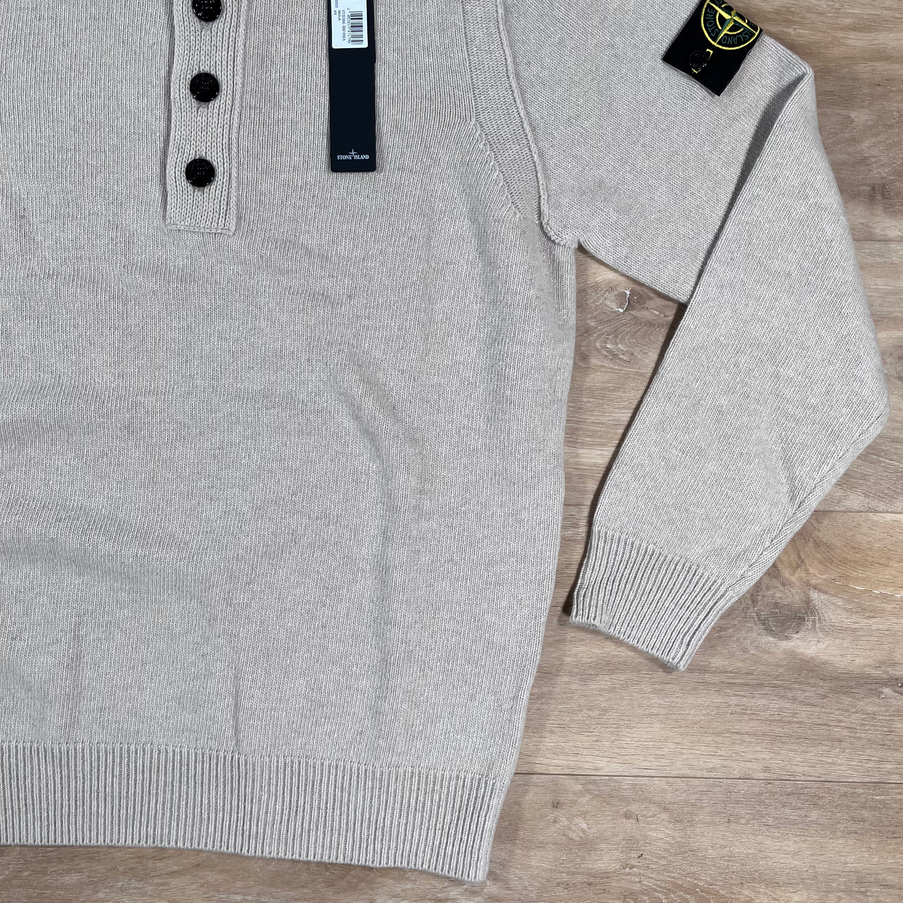 Stone Island Lambswool Half-Zip Jumper in Desert