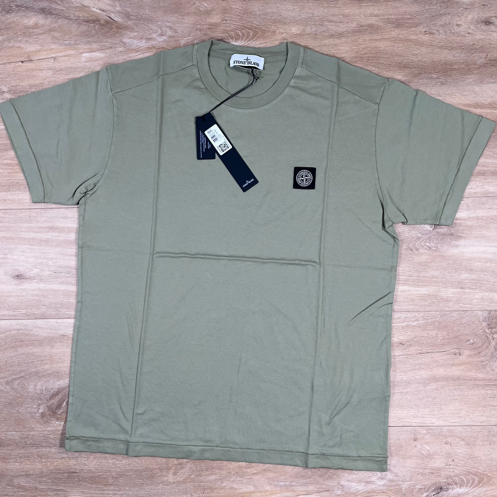 Stone Island Patch Logo T-Shirt in Sage Green
