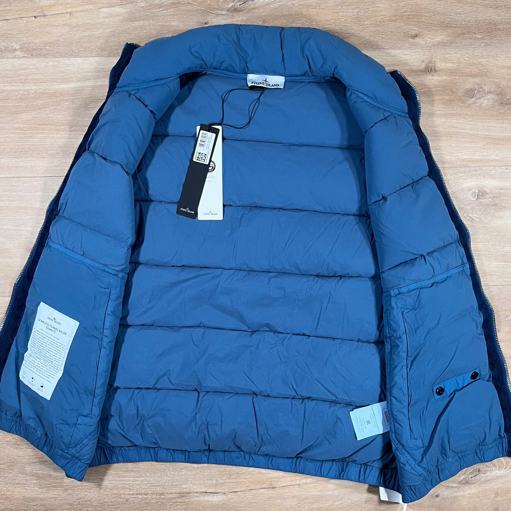 Stone Island Seamless Tunnel Nylon Down-TC Vest in Steel Blue