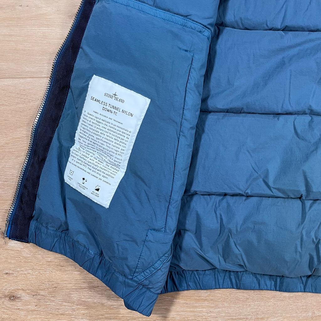 Stone Island Seamless Tunnel Nylon Down-TC Vest in Steel Blue